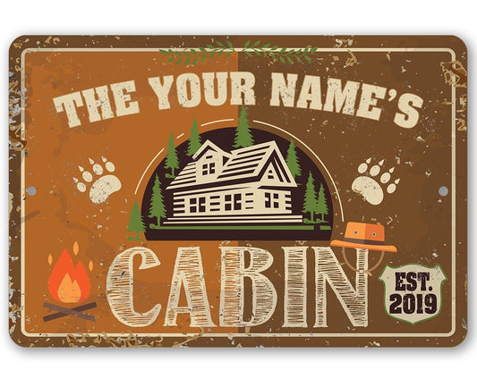 Personalized - Family Cabin - Metal Sign | Lone Star Art.