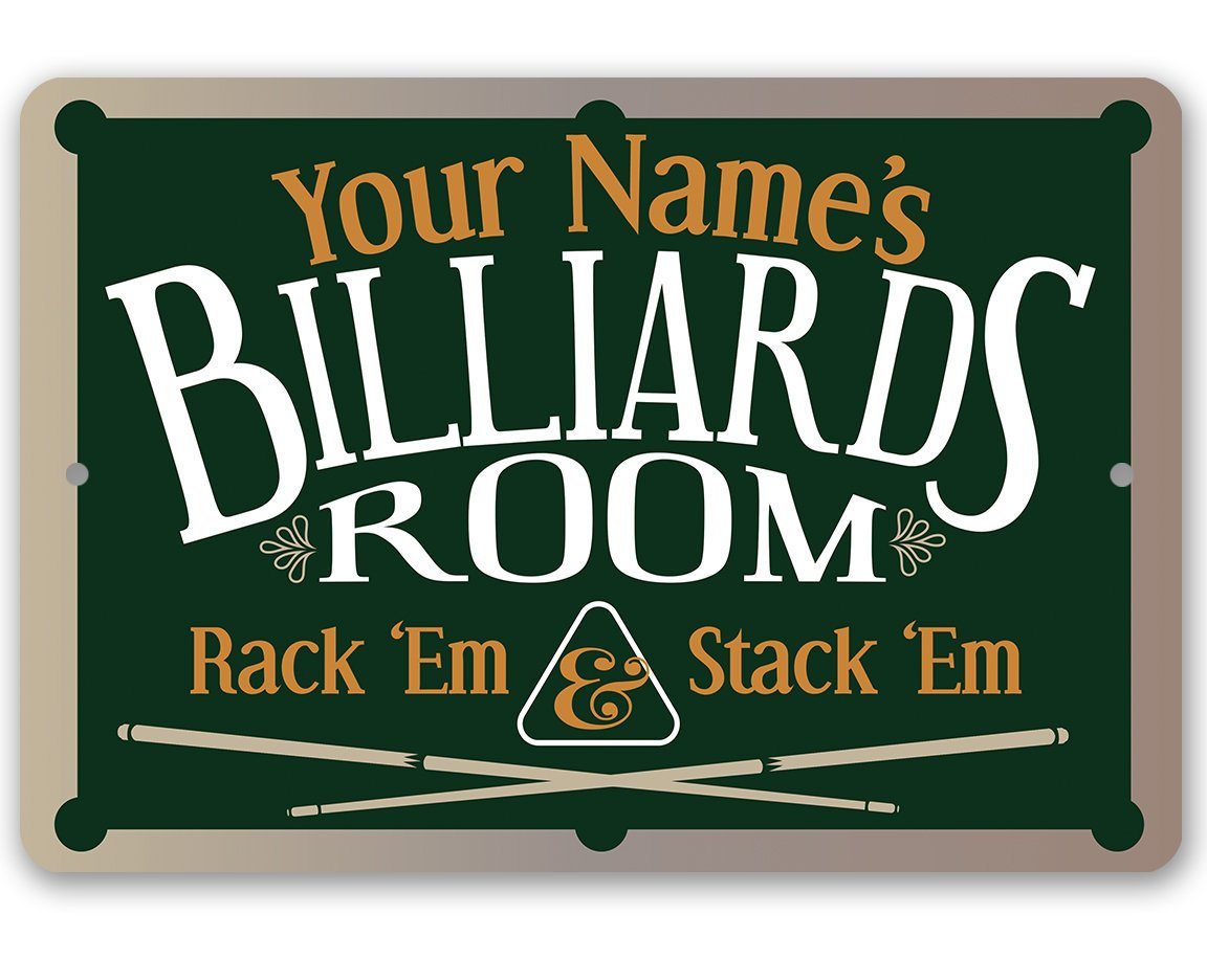 Personalized - Family Pool/Game Room - Metal Sign - Lone Star Art