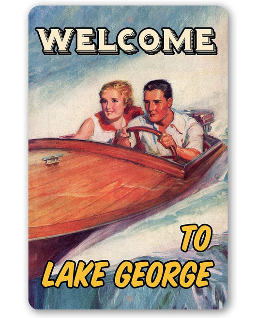 Personalized - Fast Boat Vintage - Metal Sign | Lone Star Art.