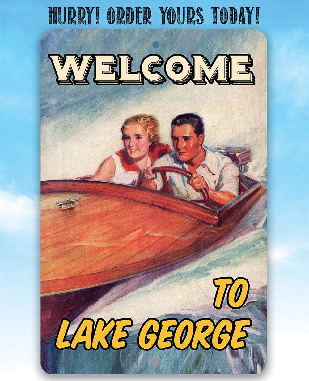 Personalized - Fast Boat Vintage - Metal Sign | Lone Star Art.