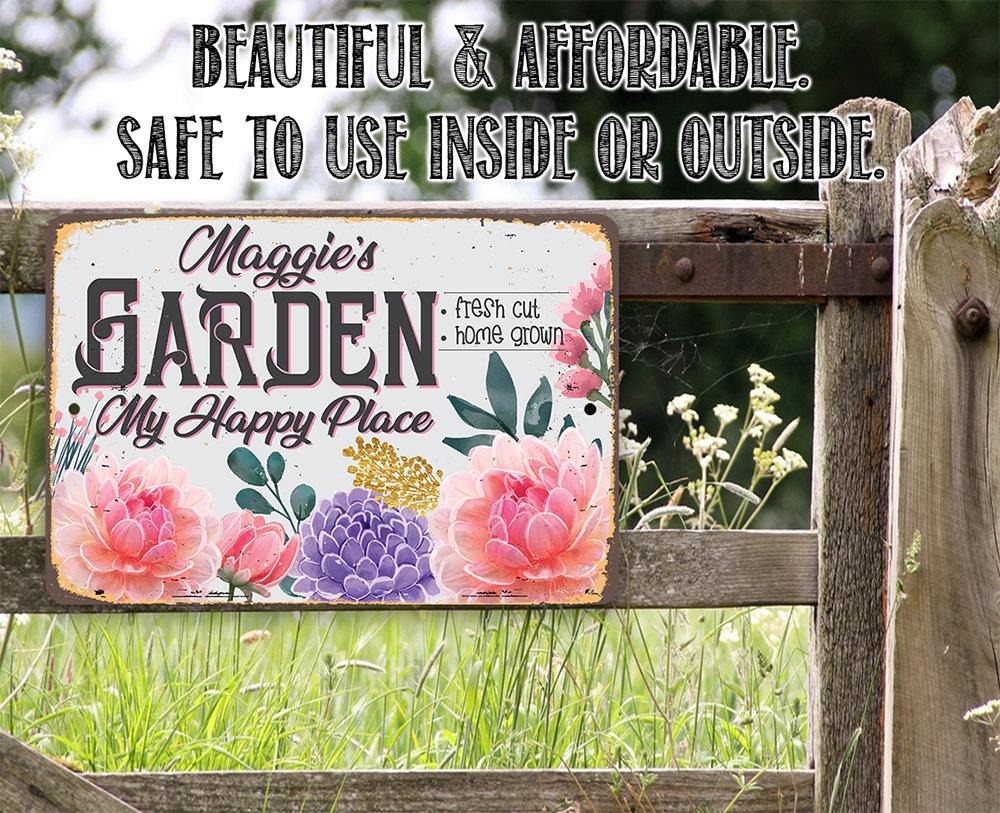 Personalized - Garden, My Happy Place - Metal Sign | Lone Star Art.