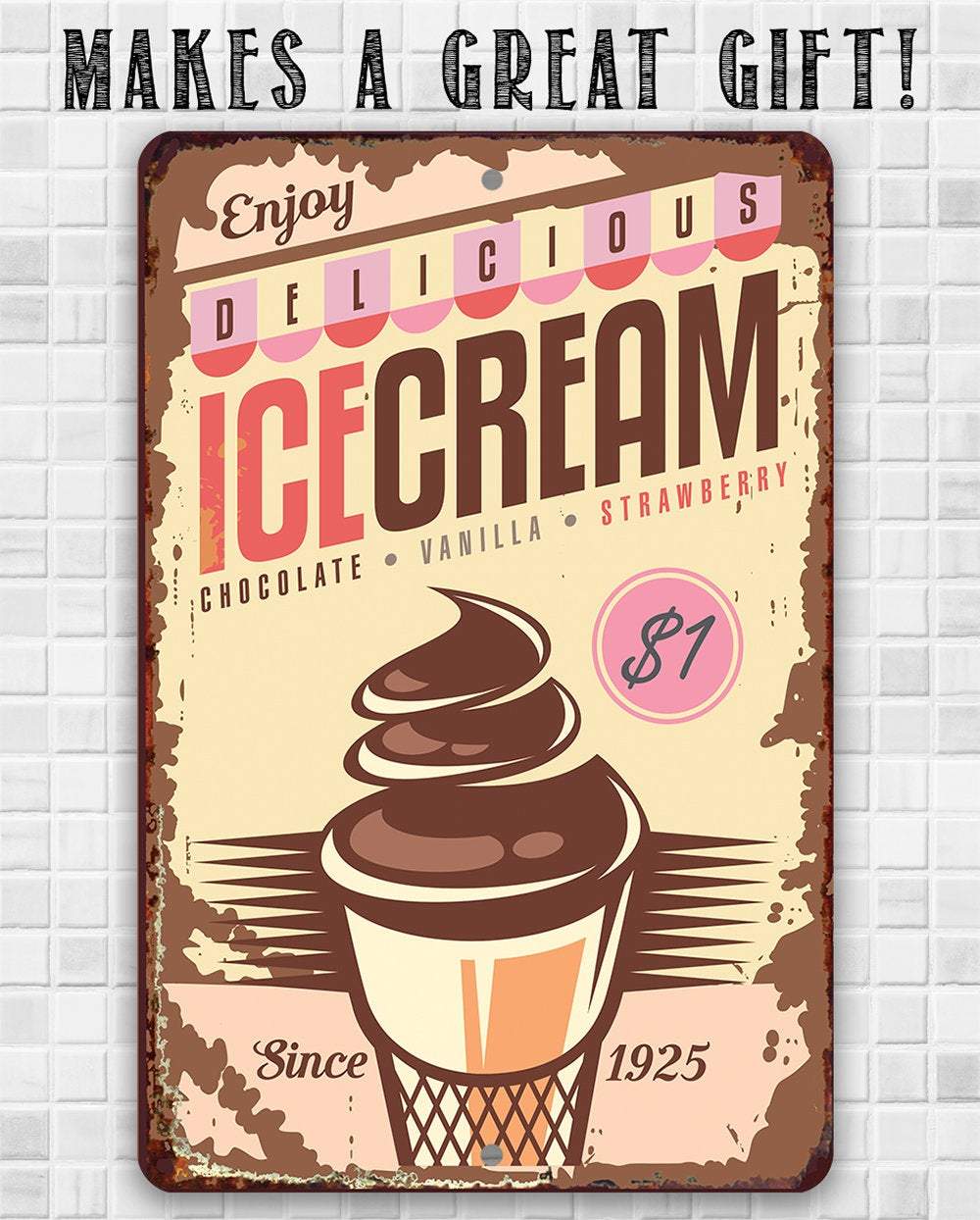Personalized - Ice Cream - Metal Sign | Lone Star Art.
