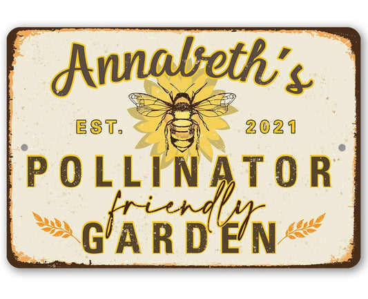 Personalized - Pollinator Friendly - Metal Sign | Lone Star Art.