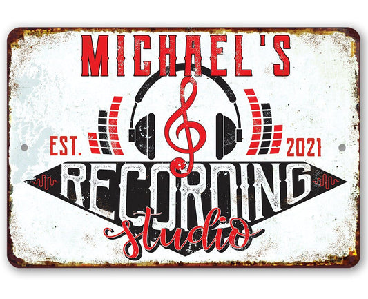 Personalized - Recording Studio - Metal Sign | Lone Star Art.