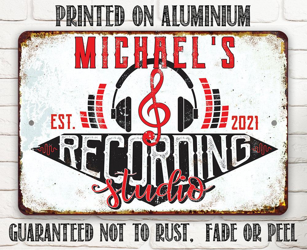Personalized - Recording Studio - Metal Sign | Lone Star Art.