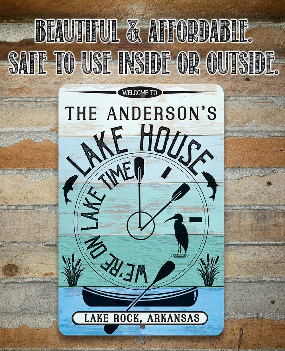 Personalized - We are on Lake Time - Metal Sign | Lone Star Art.