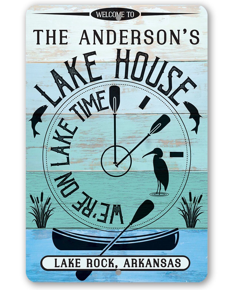 Personalized - We are on Lake Time - Metal Sign | Lone Star Art.