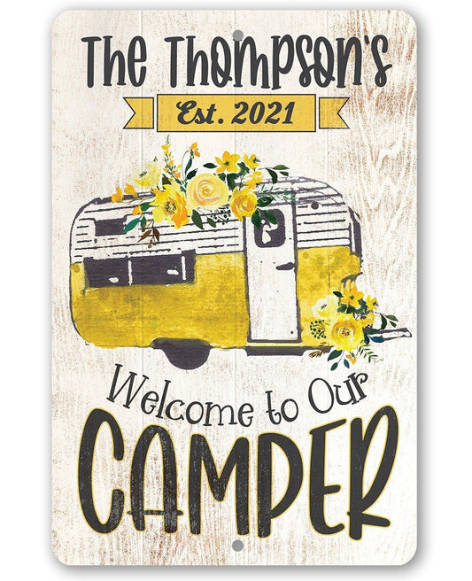 Personalized - Welcome To Our Camper - Metal Sign | Lone Star Art.