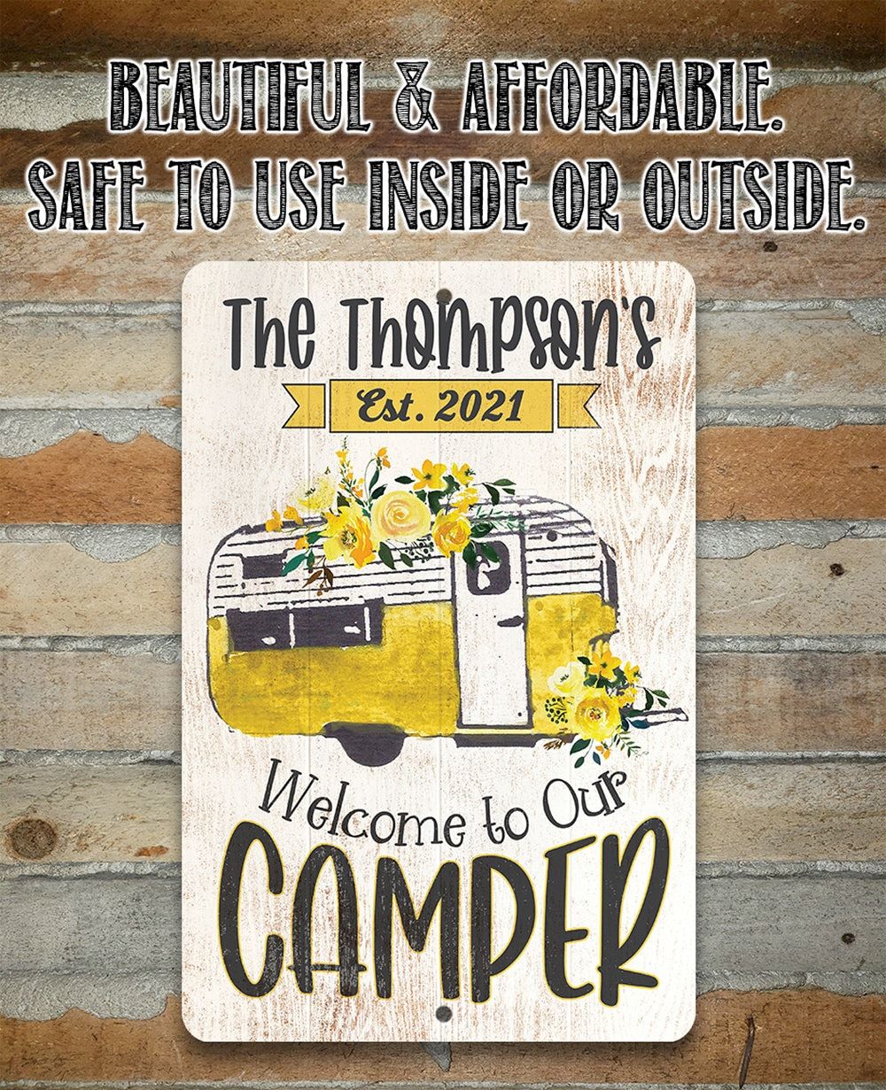 Personalized - Welcome To Our Camper - Metal Sign | Lone Star Art.