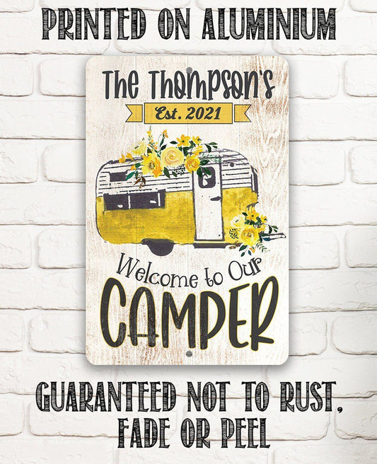 Personalized - Welcome To Our Camper - Metal Sign | Lone Star Art.