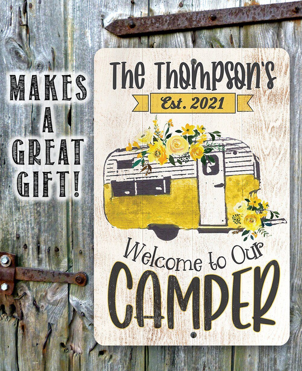 Personalized - Welcome To Our Camper - Metal Sign | Lone Star Art.
