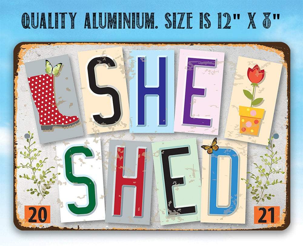 She Shed -Est. 2021- Metal Sign | Lone Star Art.