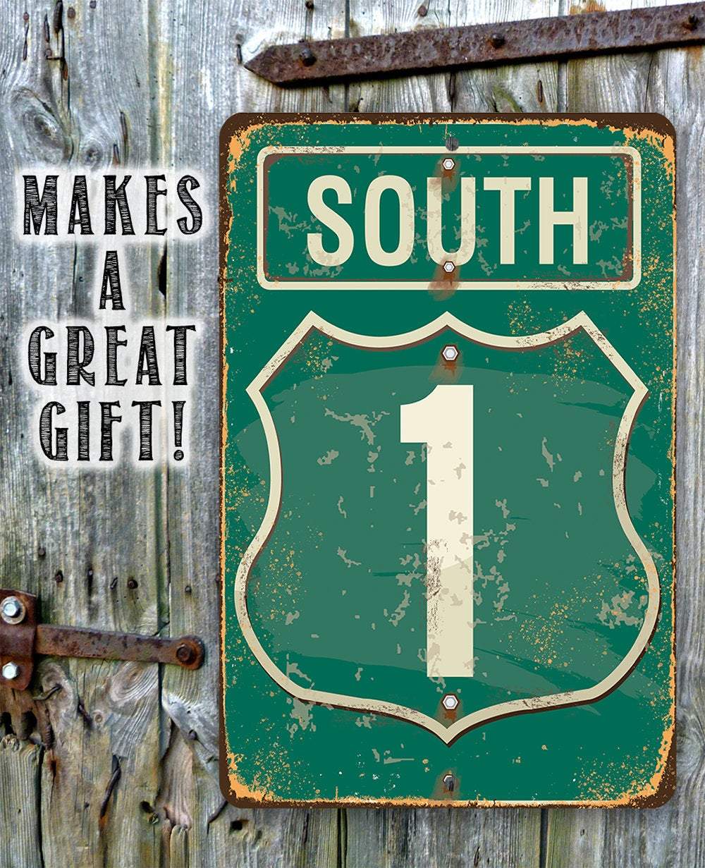 South Highway - Metal Sign | Lone Star Art.