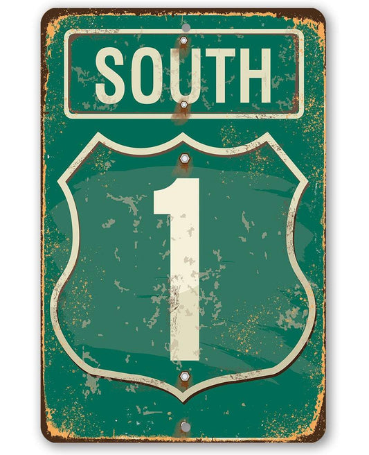 South Highway - Metal Sign | Lone Star Art.