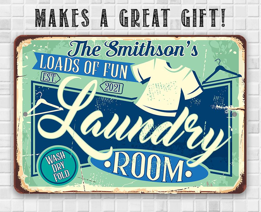 Personalized - The Laundry Room - Metal Sign | Lone Star Art.