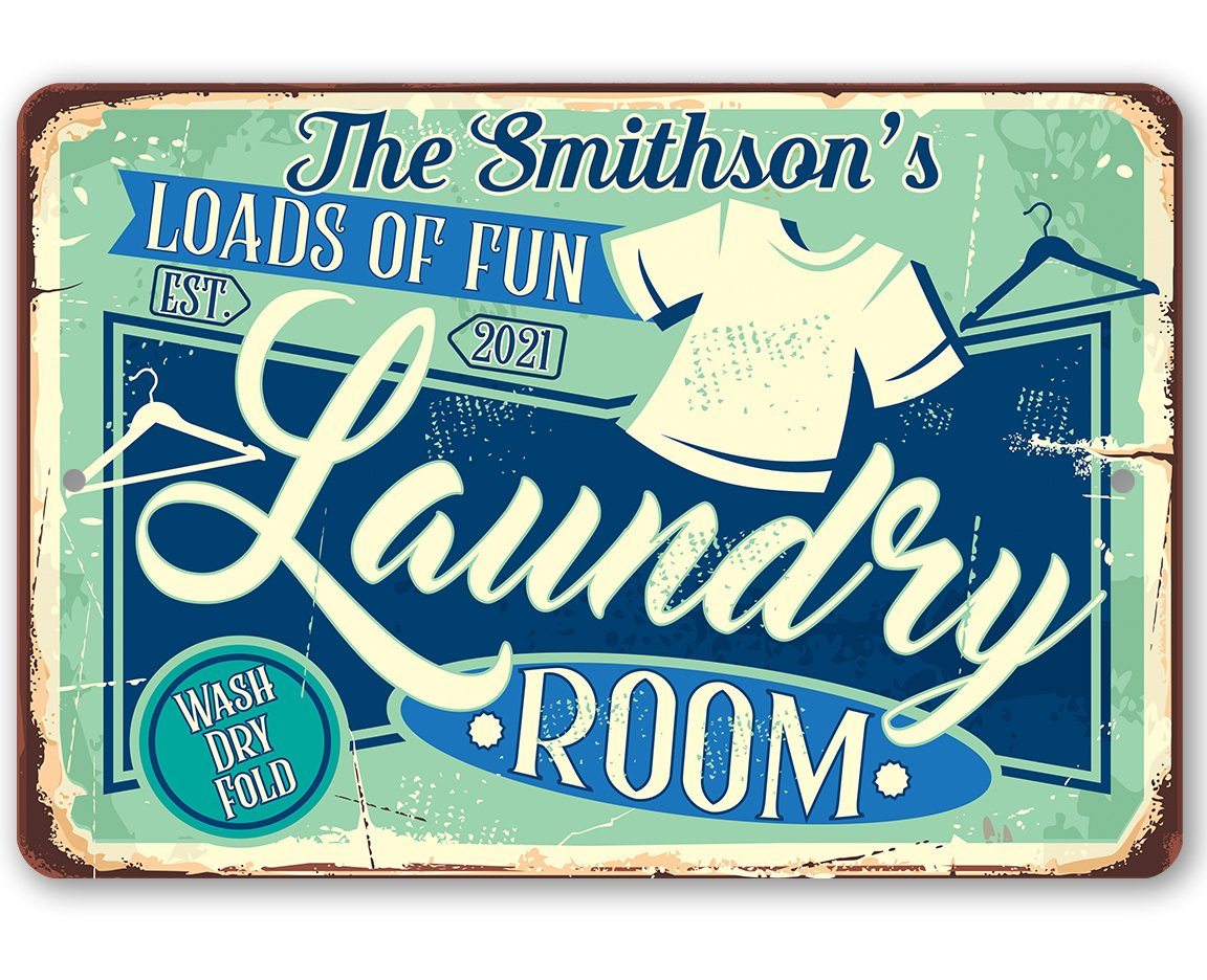 Personalized - The Laundry Room - Metal Sign | Lone Star Art.