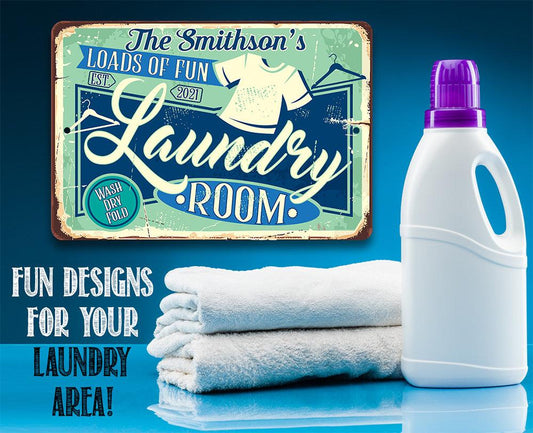 Personalized - The Laundry Room - Metal Sign | Lone Star Art.