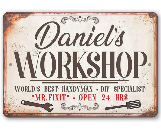 Personalized - Workshop - Metal Sign | Lone Star Art.