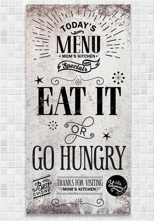 Today's Menu Vertical - Canvas | Lone Star Art.
