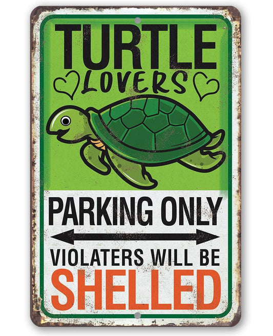 Turtle Parking - Metal Sign | Lone Star Art.