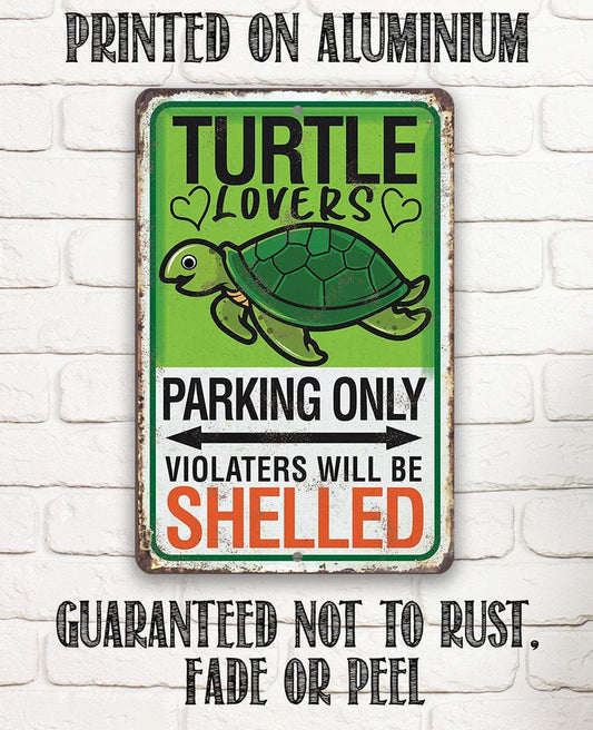 Turtle Parking - Metal Sign | Lone Star Art.