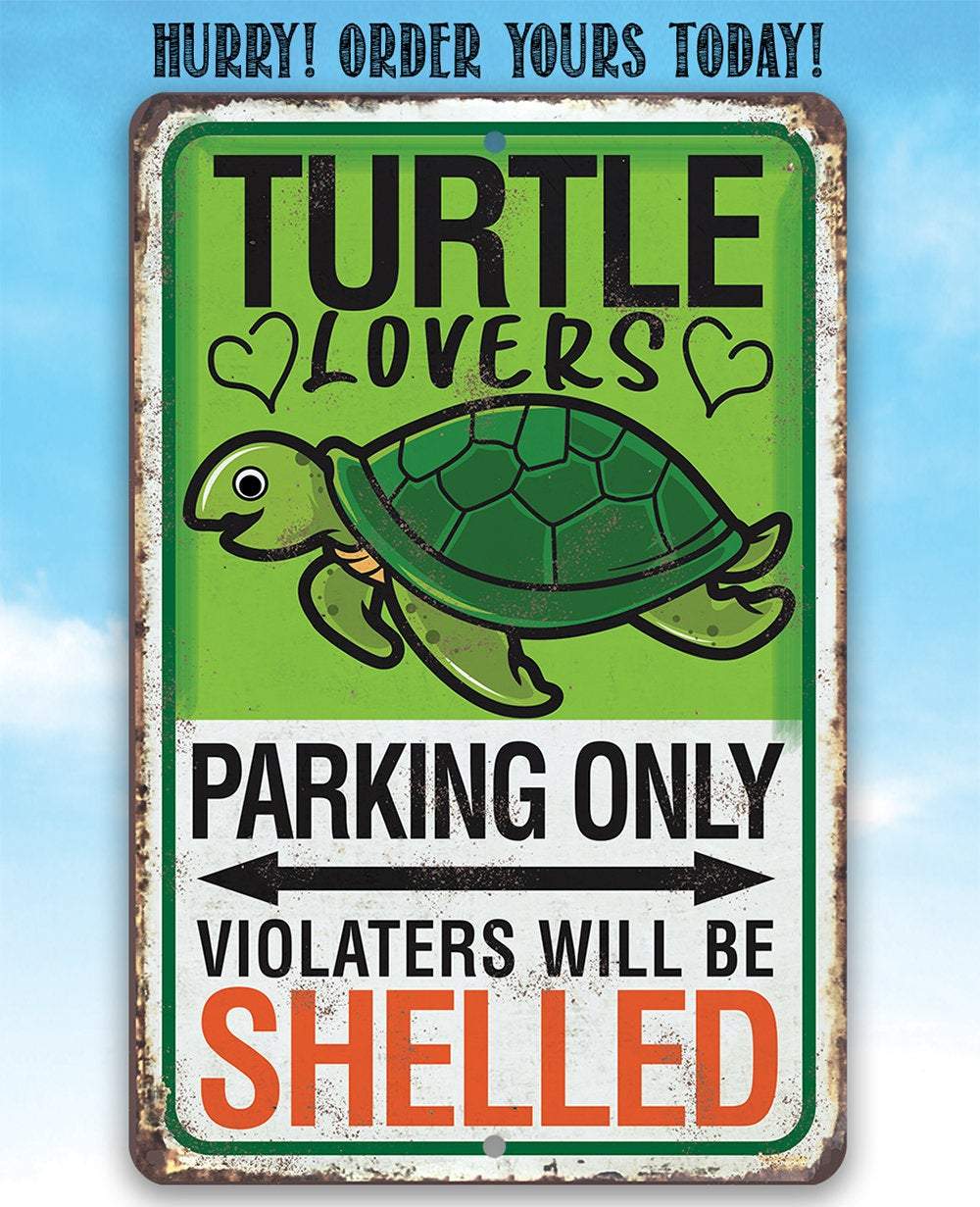 Turtle Parking - Metal Sign | Lone Star Art.