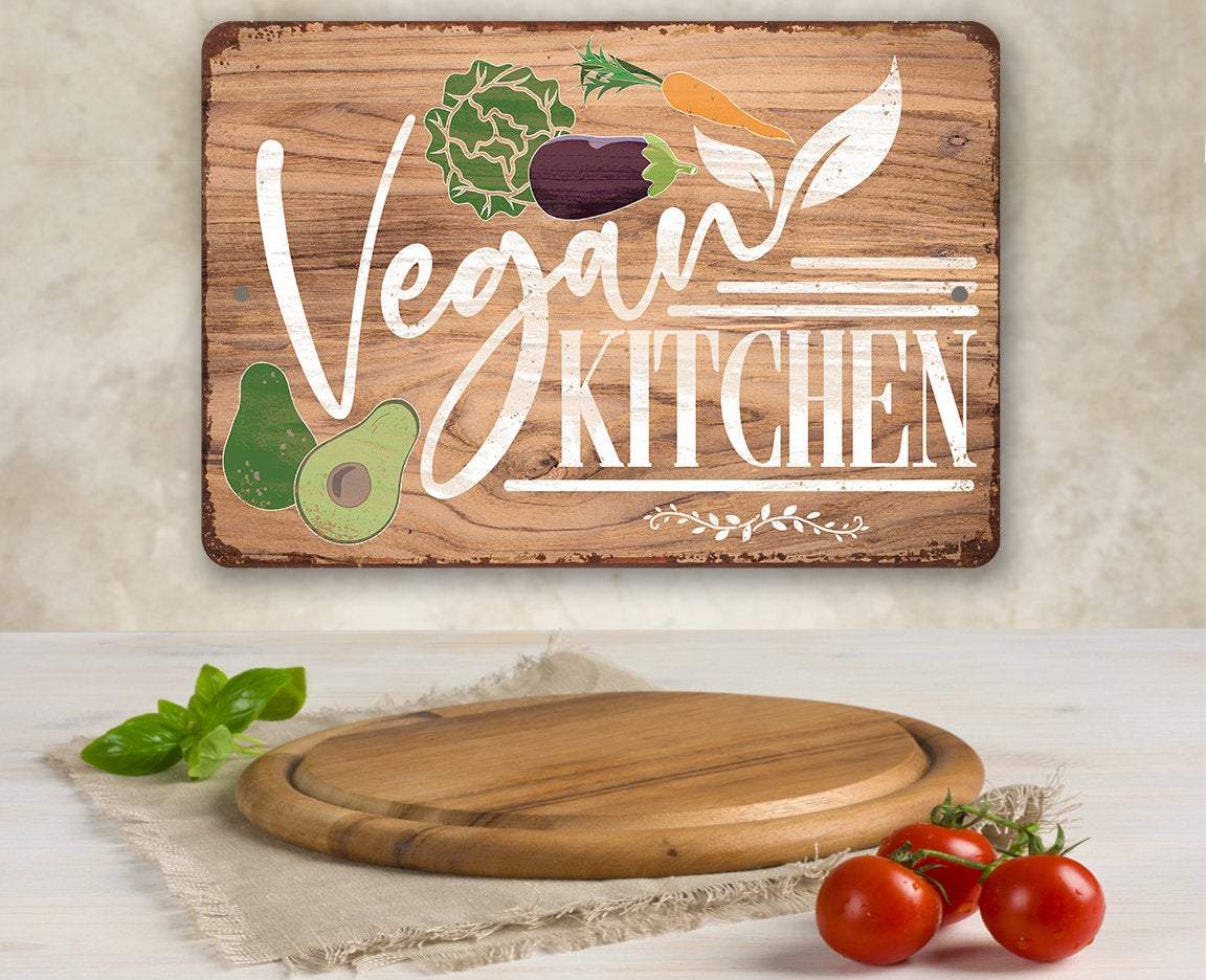 Vegan Kitchen - Metal Sign | Lone Star Art.