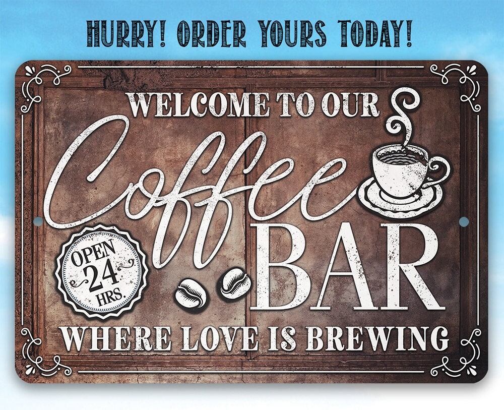 Customized Coffee Bar Metal Art Coffee Station Sign Coffee Bar Decor Coffee  Shop - Custom Laser Cut Metal Art & Signs, Gift & Home Decor