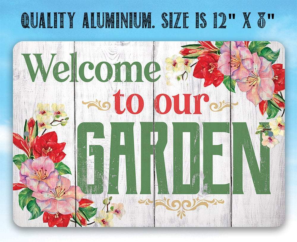 Cartello Metallico Vintage 'Welcome To Our Patio' – 20x30 Cm, Per Esterni E Giardino