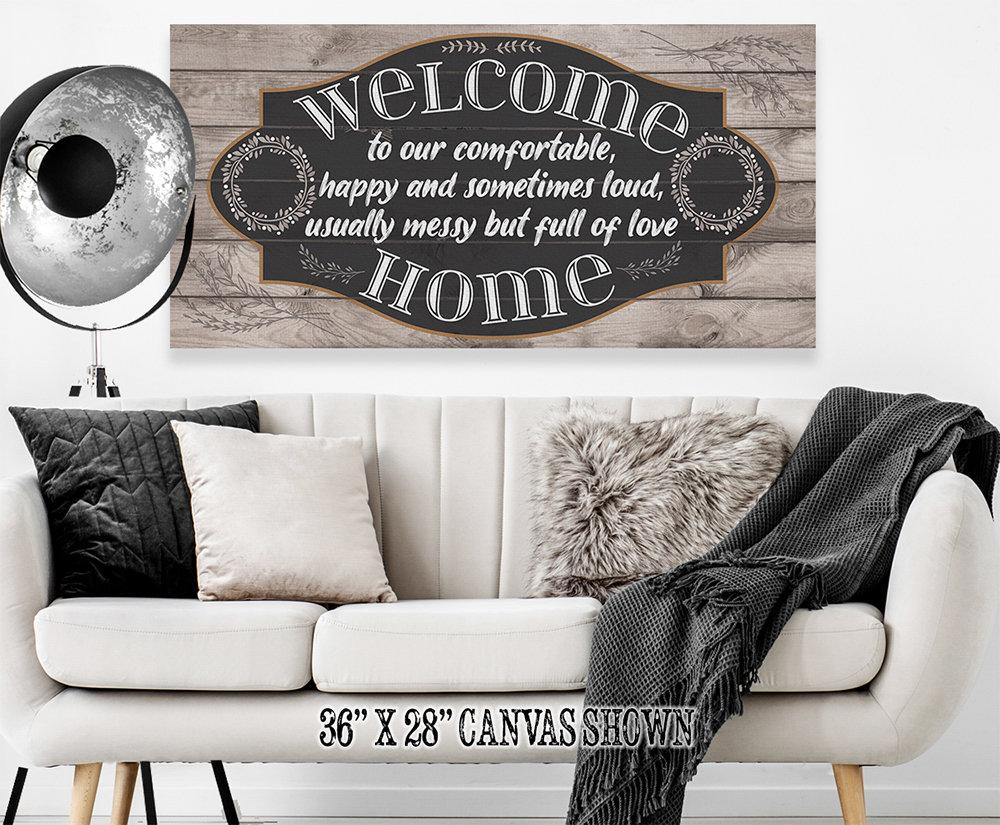 Welcome To Our Happy - Canvas | Lone Star Art.