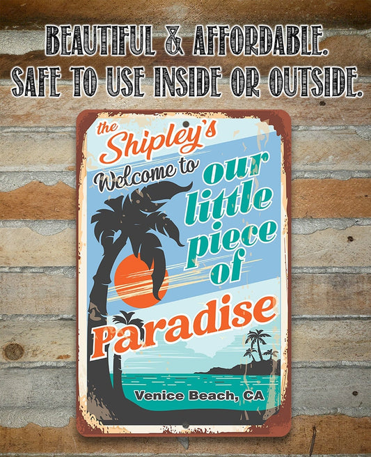 Welcome To Our Little Piece of Paradise - 8" x 12" or 12" x 18" Aluminum Tin Awesome Metal Poster Lone Star Art