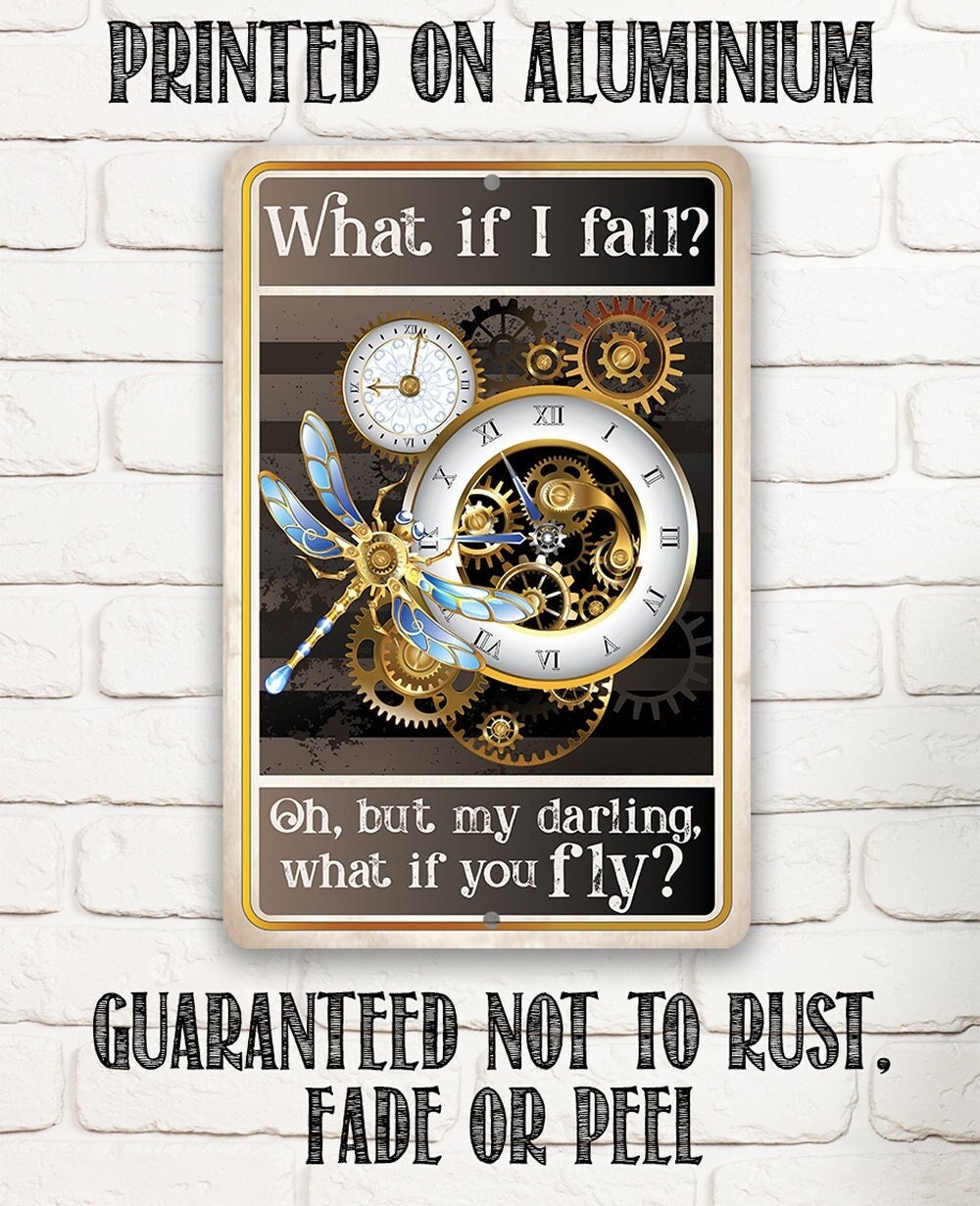 What If I Fall, Oh But My Darling, What If You Fly - 8" x 12" or 12" x 18" Aluminum Tin Awesome Metal Poster Lone Star Art 