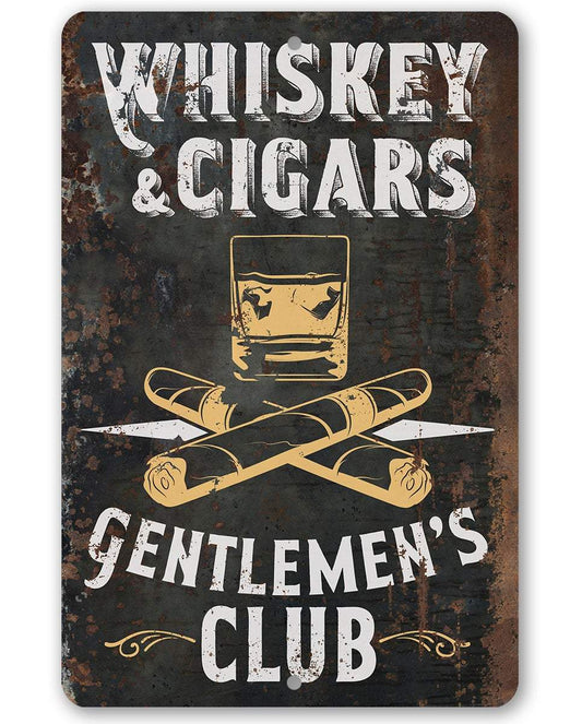 Whiskey & Cigars - Metal Sign | Lone Star Art.