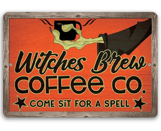Witches Brew Coffee Co - Metal Sign | Lone Star Art.