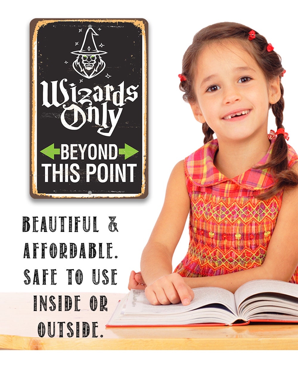 Wizards Only Beyond This Point - Metal Sign Metal Sign Lone Star Art 