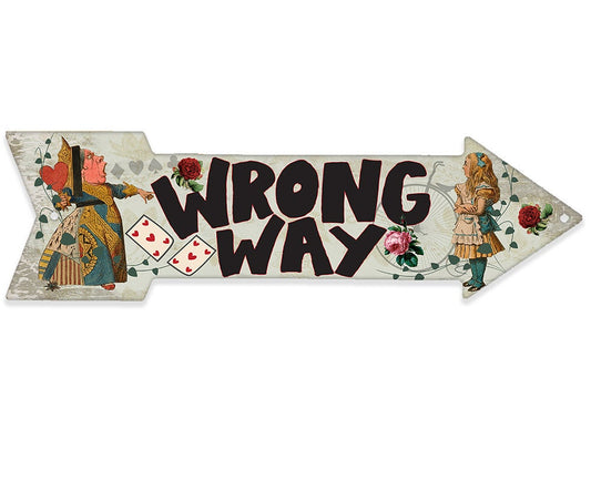 Wrong Way - Directional Arrow - Metal Sign Metal Sign Lone Star Art 